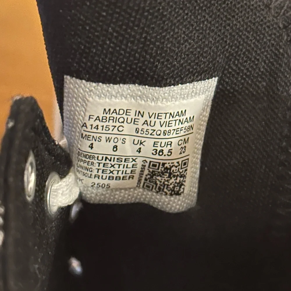 Converse Women's Black & White Plaid High-Top Platform Sneakers - Picture 7 of 8